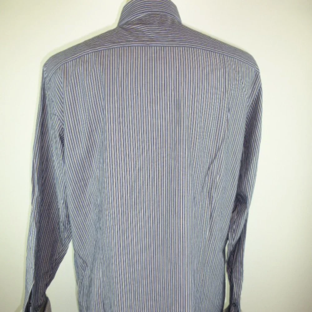 BANANA REPUBLIC slim fit stripe FRENCH CUFF L contrast cuff 16.5